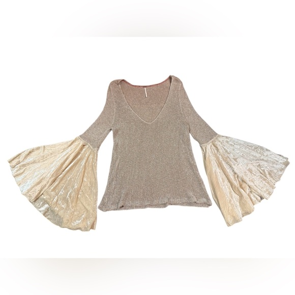 Free People Celestial Bell Sleeve Sweater Tunic Top Size Small - Picture 7 of 11